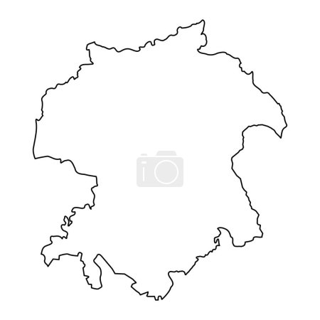 Ilustración de Mapa del condado de Viljandi, la subdivisión administrativa estatal de Estonia. Ilustración vectorial. - Imagen libre de derechos