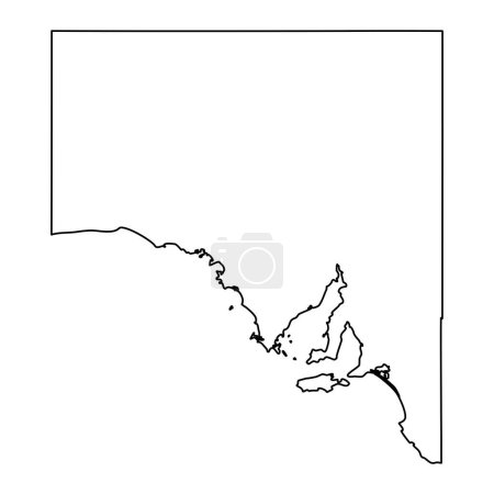 Illustration for South Australia Map, state of Australia. Vector Illustration. - Royalty Free Image