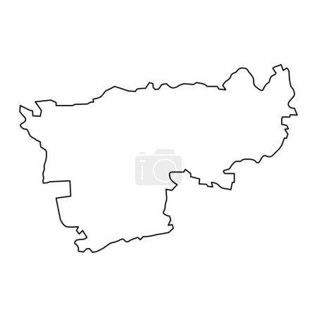 Téléchargez les illustrations : Carte du district d'Ogre, division administrative de la Lettonie. Illustration vectorielle. - en licence libre de droit