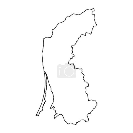 Téléchargez les illustrations : Carte du comté de Klaipeda, division administrative de la Lituanie. Illustration vectorielle. - en licence libre de droit
