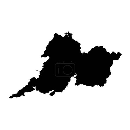 Mapa del condado de Clare, condados administrativos de Irlanda. Ilustración vectorial.