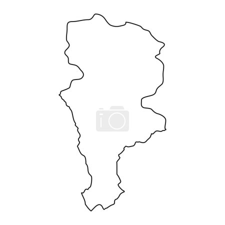 Illustration pour Carte du district de Prizren, district administratif de Serbie. Illustration vectorielle. - image libre de droit