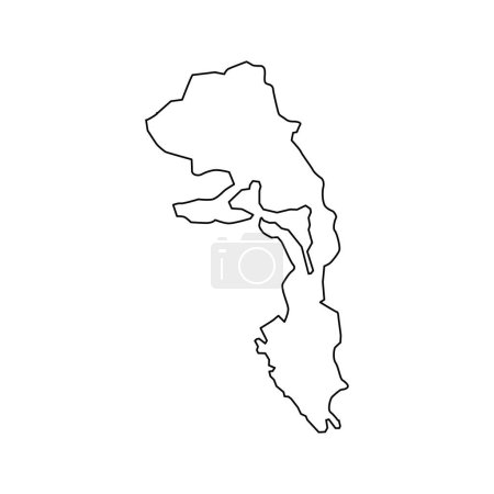 Ilustración de Kotor mapa del municipio, subdivisión administrativa de Montenegro. Ilustración vectorial. - Imagen libre de derechos