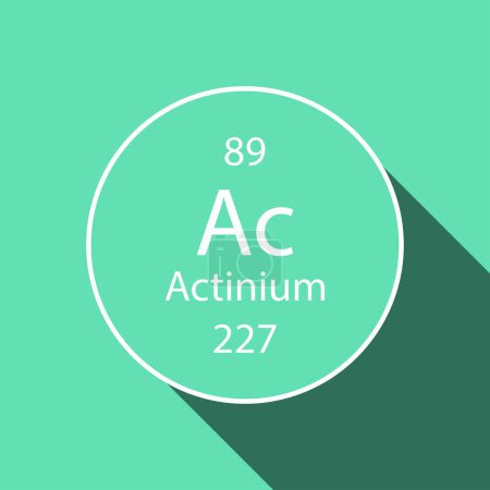 Ilustración de Actinium symbol. Chemical element of the periodic table. Vector illustration. - Imagen libre de derechos