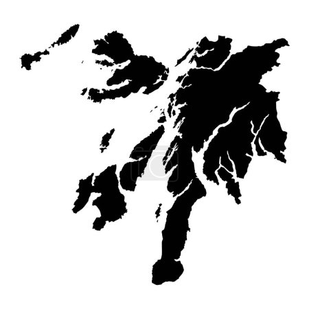 Ilustración de Argyll and Bute map, área del consejo de Escocia. Ilustración vectorial. - Imagen libre de derechos