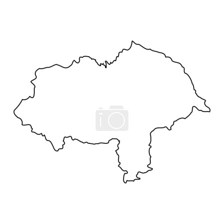 Illustration for North Yorkshire map, ceremonial county of England. Vector illustration. - Royalty Free Image