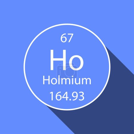 Illustration for Holmium symbol with long shadow design. Chemical element of the periodic table. Vector illustration. - Royalty Free Image