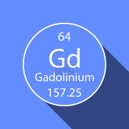 Illustration for Gadolinium symbol with long shadow design. Chemical element of the periodic table. Vector illustration. - Royalty Free Image