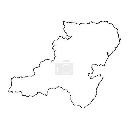 Ilustración de Aberdeenshire mapa, área del consejo de Escocia. Ilustración vectorial. - Imagen libre de derechos