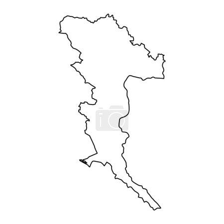 Illustration for Herzegovina Neretva canton map, administrative district of Federation of Bosnia and Herzegovina. Vector illustration. - Royalty Free Image