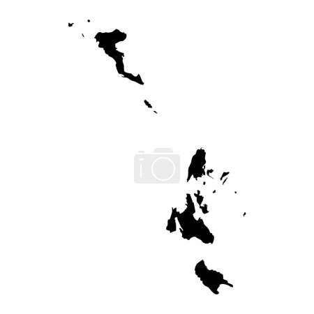 Mapa regional de las islas jónicas, región administrativa de Grecia. Ilustración vectorial.
