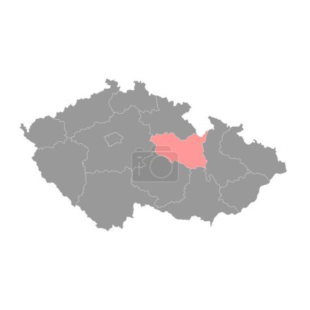 Ilustración de Región de Pardubice unidad administrativa de la República Checa. Ilustración vectorial. - Imagen libre de derechos