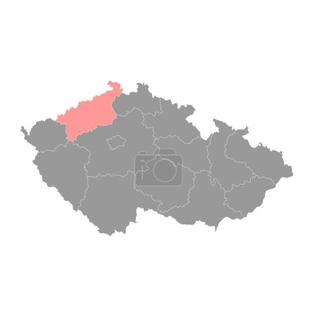Illustration for Usti nad Labem region or Ustecky region administrative unit of the Czech Republic. Vector illustration. - Royalty Free Image