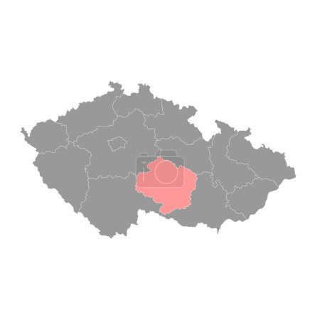 Illustration for Vysocina region administrative unit of the Czech Republic. Vector illustration. - Royalty Free Image