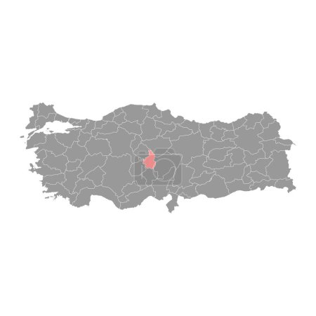 Ilustración de Nevsehir provincia mapa, divisiones administrativas de Turquía. Ilustración vectorial. - Imagen libre de derechos