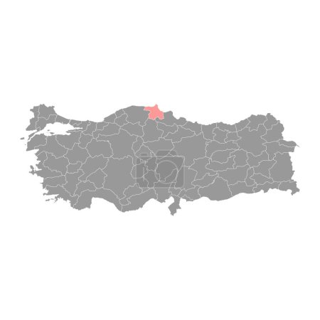 Ilustración de Mapa de Sinop provincia, divisiones administrativas de Turquía. Ilustración vectorial. - Imagen libre de derechos