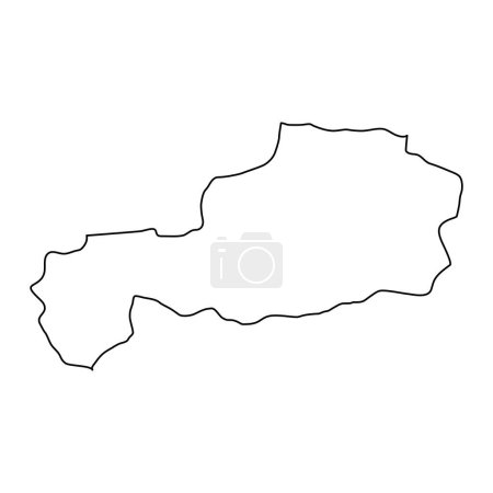 Ilustración de Mapa de Bolu provincia, divisiones administrativas de Turquía. Ilustración vectorial. - Imagen libre de derechos
