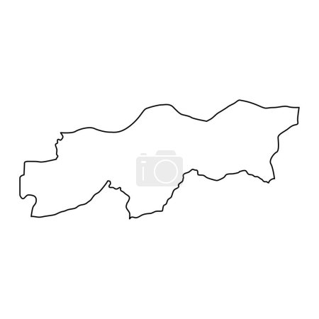 Téléchargez les illustrations : Carte de la province de Sirnak, divisions administratives de la Turquie. Illustration vectorielle. - en licence libre de droit