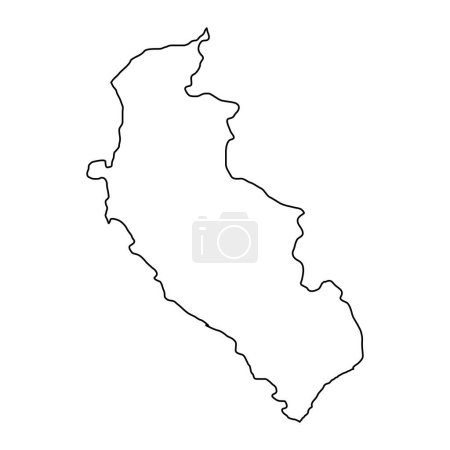 Illustration for Ica map, region in Peru. Vector Illustration. - Royalty Free Image