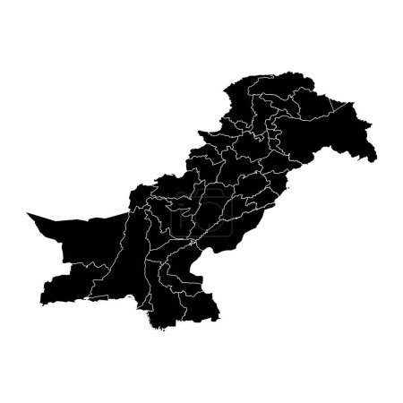Téléchargez les illustrations : Carte du Pakistan avec territoire administratif et territoires contestés. Illustration vectorielle. - en licence libre de droit