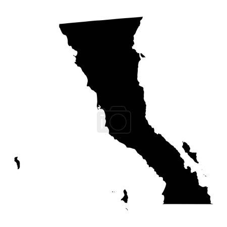 Téléchargez les illustrations : Carte de l'État de Basse-Californie, divisions administratives du pays du Mexique. Illustration vectorielle. - en licence libre de droit