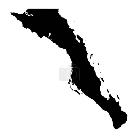 Ilustración de Baja California Sur mapa estatal, división administrativa del país de México. Ilustración vectorial. - Imagen libre de derechos