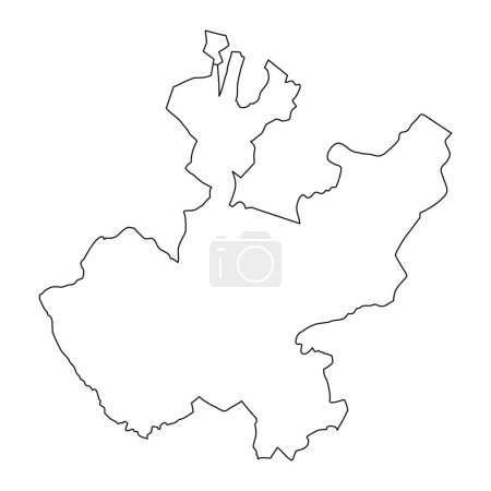 Téléchargez les illustrations : Carte de l'état de Jalisco, division administrative du pays du Mexique. Illustration vectorielle. - en licence libre de droit