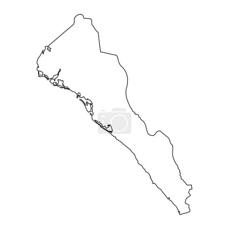 Téléchargez les illustrations : Carte de l'état de Sinaloa, division administrative du pays du Mexique. Illustration vectorielle. - en licence libre de droit
