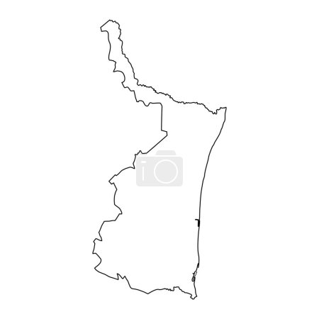 Téléchargez les illustrations : Carte de l'état de Tamaulipas, division administrative du pays du Mexique. Illustration vectorielle. - en licence libre de droit