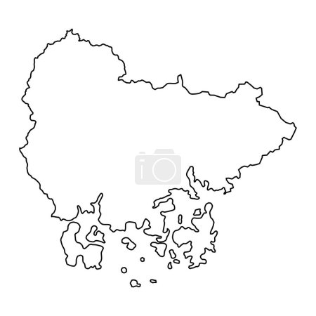 Illustration for South Gyeongsang map, province of South Korea. Vector illustration. - Royalty Free Image