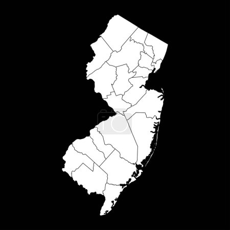 Illustration for New Jersey state map with counties. Vector illustration. - Royalty Free Image