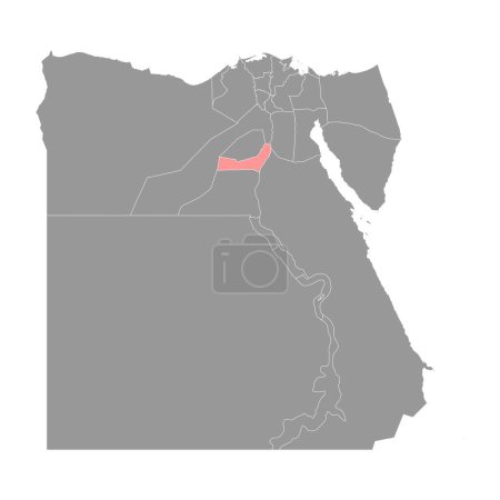 Téléchargez les illustrations : Carte du gouvernorat de Beni Suef, division administrative de l'Égypte. Illustration vectorielle. - en licence libre de droit