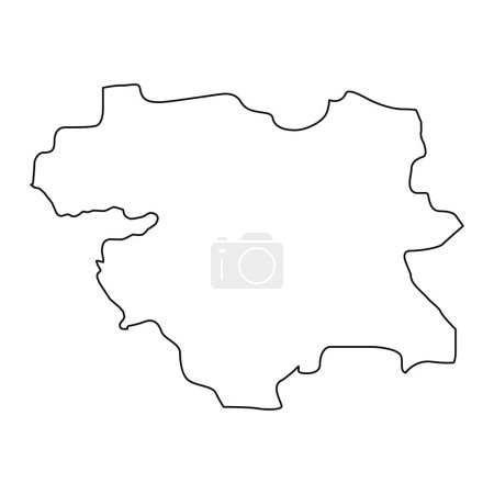 Ilustración de Kurdistán provincia mapa, división administrativa de Irán. Ilustración vectorial. - Imagen libre de derechos
