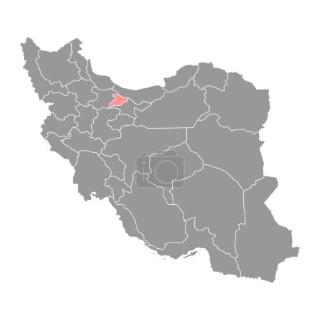 Téléchargez les illustrations : Carte de la province d'Alborz, division administrative de l'Iran. Illustration vectorielle. - en licence libre de droit
