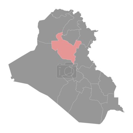 Ilustración de Mapa de la gobernación de Saladino, división administrativa de Irak. Ilustración vectorial. - Imagen libre de derechos