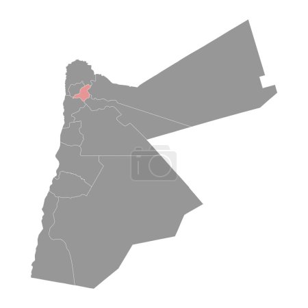 Ilustración de Jerash provincia mapa, división administrativa de Jordania. - Imagen libre de derechos