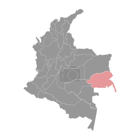 Ilustración de Guainia departamento mapa, división administrativa de Colombia. - Imagen libre de derechos