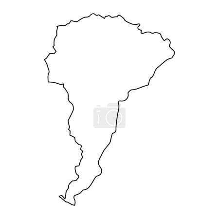 Ilustración de San Vicente mapa del departamento, división administrativa de El Salvador. - Imagen libre de derechos