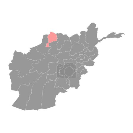Illustration for Jowzjan province map, administrative division of Afghanistan. - Royalty Free Image