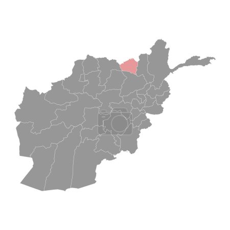 Ilustración de Kunduz provincia mapa, división administrativa de Afganistán. - Imagen libre de derechos