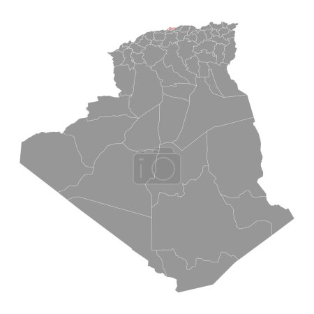 Ilustración de Argel provincia mapa, división administrativa de Argelia. - Imagen libre de derechos