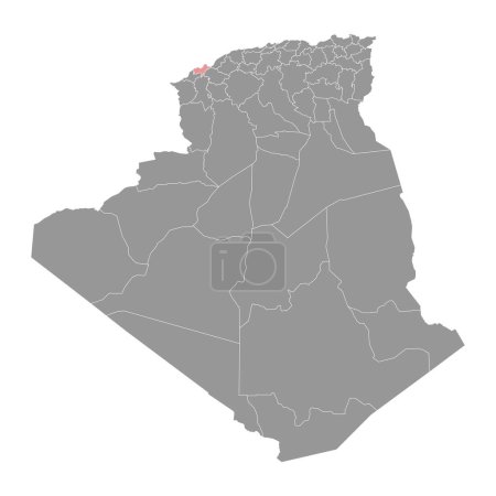 Ilustración de Orán provincia mapa, división administrativa de Argelia. - Imagen libre de derechos