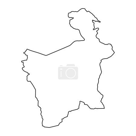 Ilustración de Mapa del departamento de Potosí, división administrativa de Bolivia. - Imagen libre de derechos