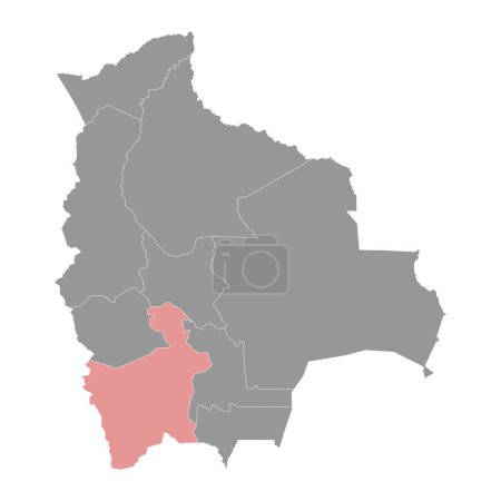 Ilustración de Mapa del departamento de Potosí, división administrativa de Bolivia. - Imagen libre de derechos