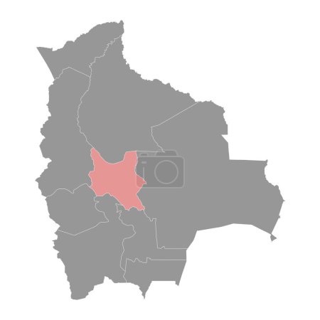 Ilustración de Cochabamba mapa del Departamento, división administrativa de Bolivia. - Imagen libre de derechos
