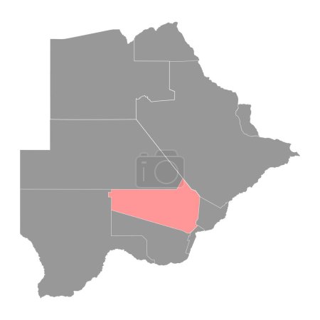 Ilustración de Mapa del distrito de Kweneng, división administrativa de Botswana. - Imagen libre de derechos