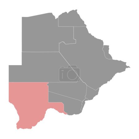 Ilustración de Mapa del distrito de Kgalagadi, división administrativa de Botswana. - Imagen libre de derechos