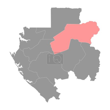 Illustration for Ogooue Ivindo province map, administrative division of Gabon. Vector illustration. - Royalty Free Image