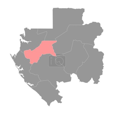 Illustration for Moyen Ogooue province map, administrative division of Gabon. Vector illustration. - Royalty Free Image