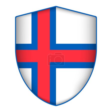 Ilustración de Bandera de las Islas Feroe en forma de escudo. Ilustración vectorial. - Imagen libre de derechos